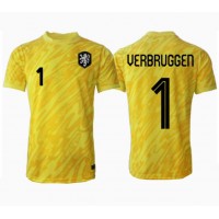 Camisa de time de futebol Holanda Bart Verbruggen #1 Goleiro Replicas 2º Equipamento Europeu 2024 Manga Curta